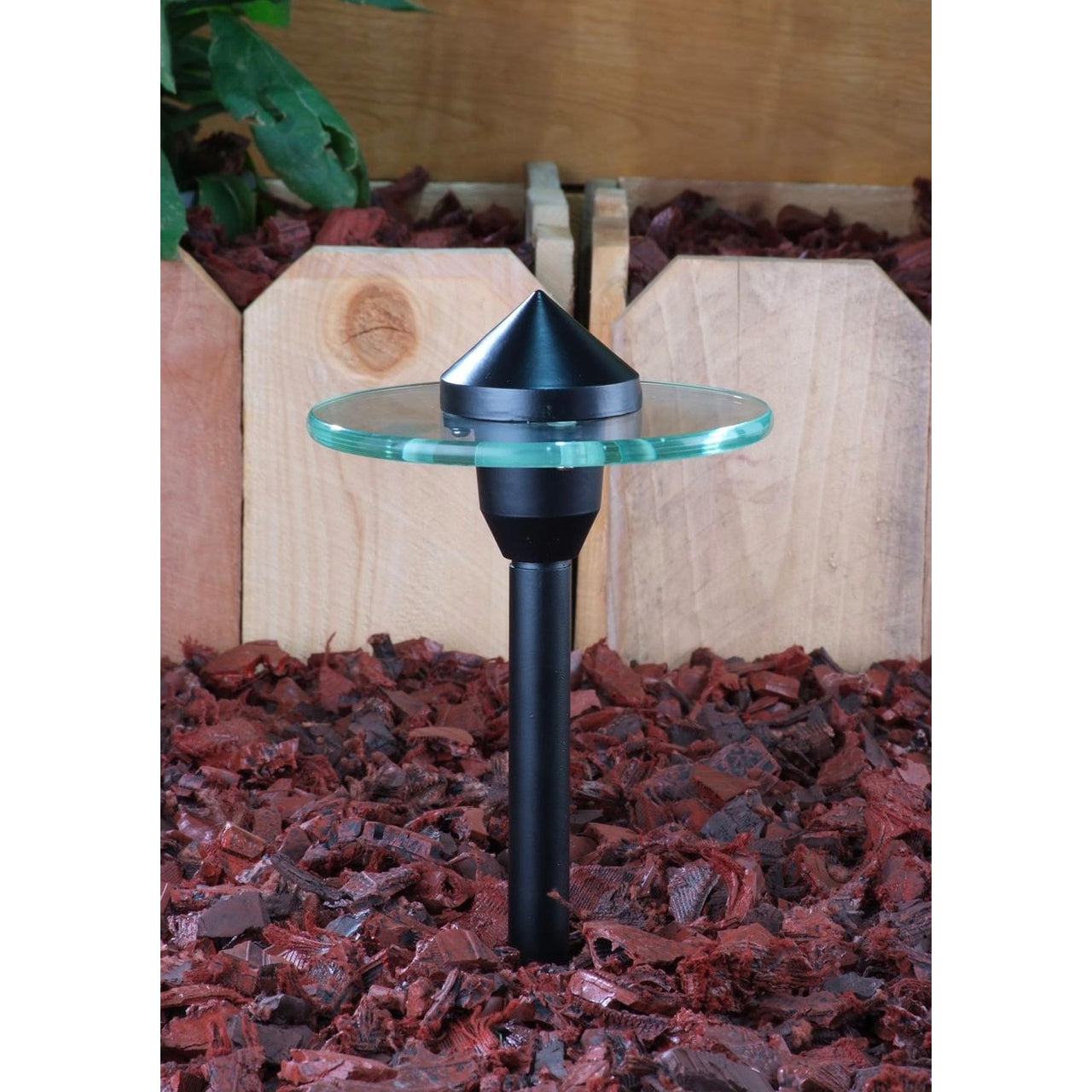 Yard Bright Black Modern Glass Path Light