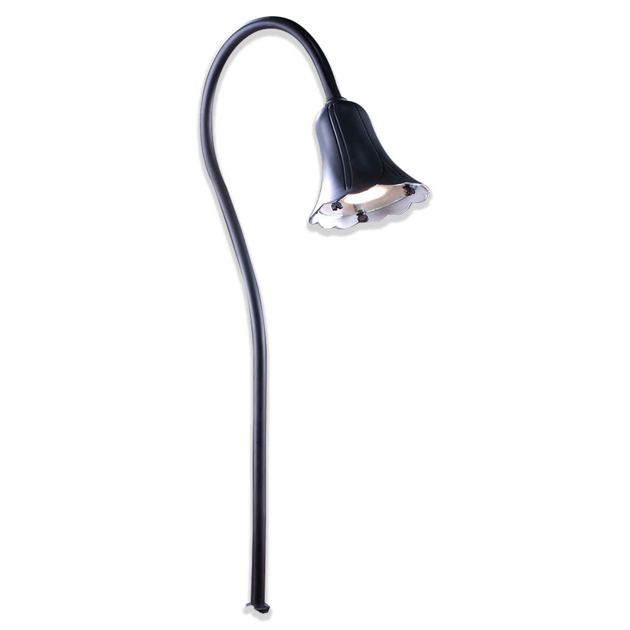 Yard Bright Black Brass Tulip Light