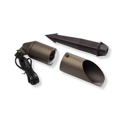 Yard Bright Bronze MR16 Spot Light With 5" Adjustable Glare Shield