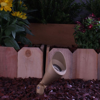 Yard Bright Elite Series Heavy Cast Brass MR16 Spot With Angled Hood