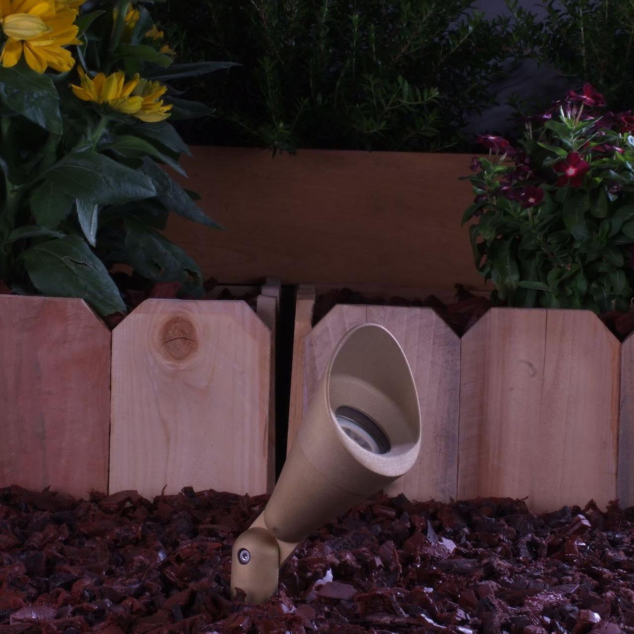 Yard Bright Elite Series Heavy Cast Brass MR16 Spot With Angled Hood