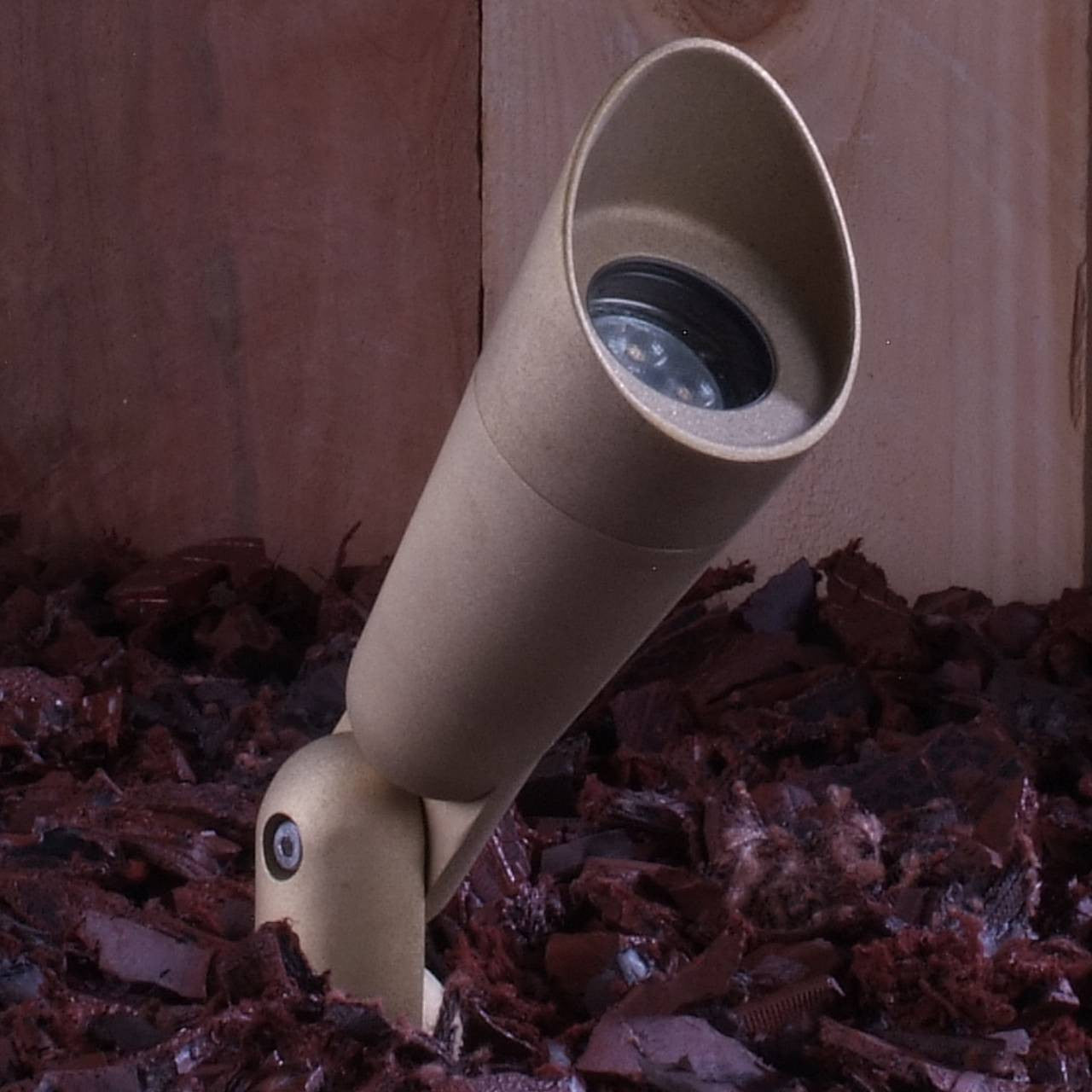 Yard Bright Elite Series Heavy Cast Brass MR11 Spot Light With Angled Hood