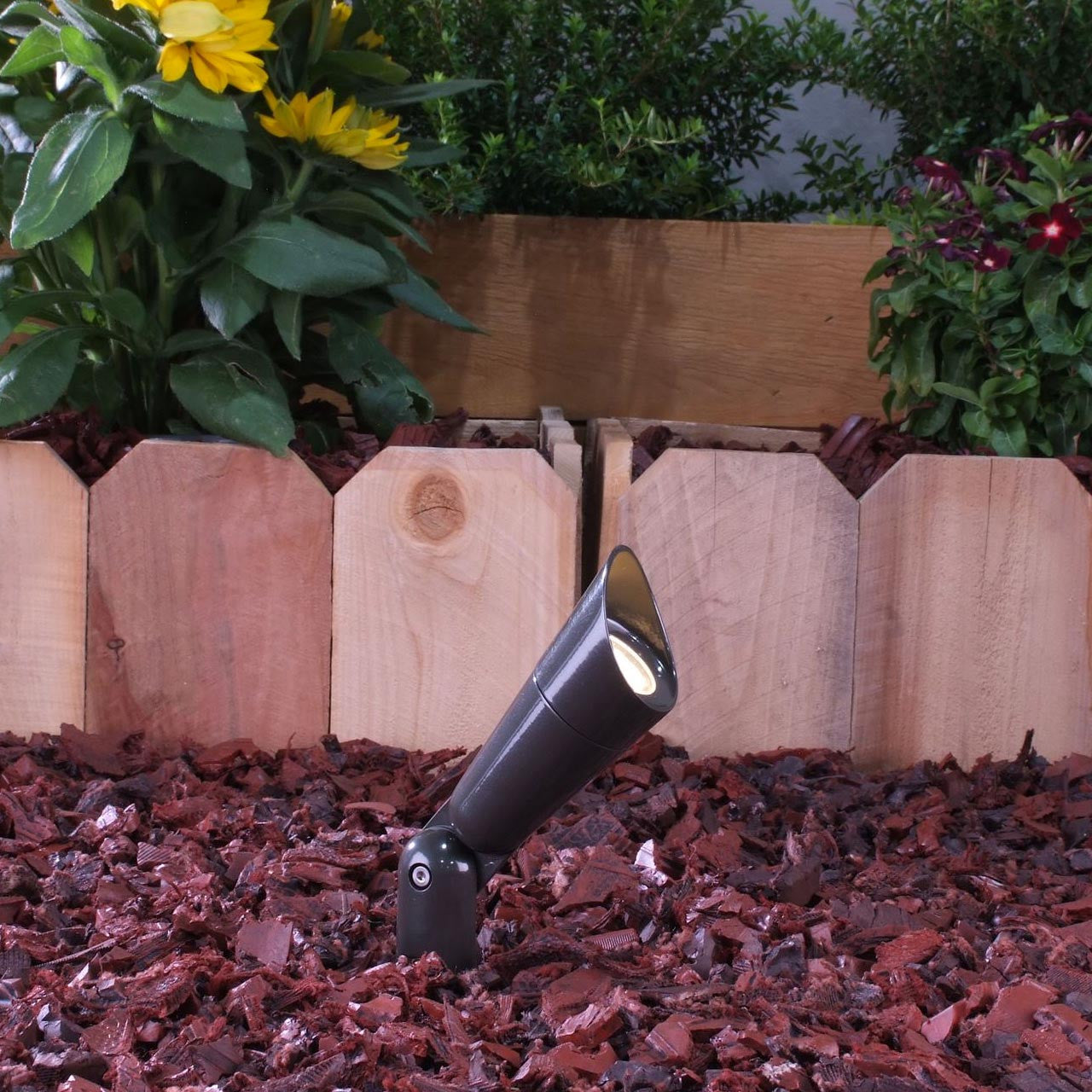 Yard Bright Elite Series Bronze Finish Heavy Cast Brass MR11 Spot With Angled Hood