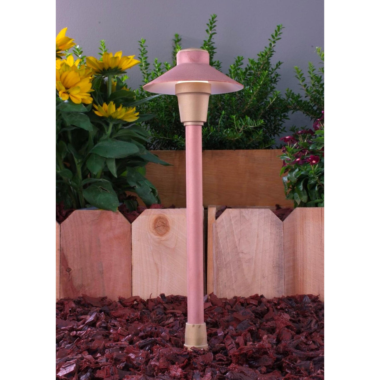 Yard Bright Elite Series Cast Brass Path Light With Copper Finish 5" Diameter Hood