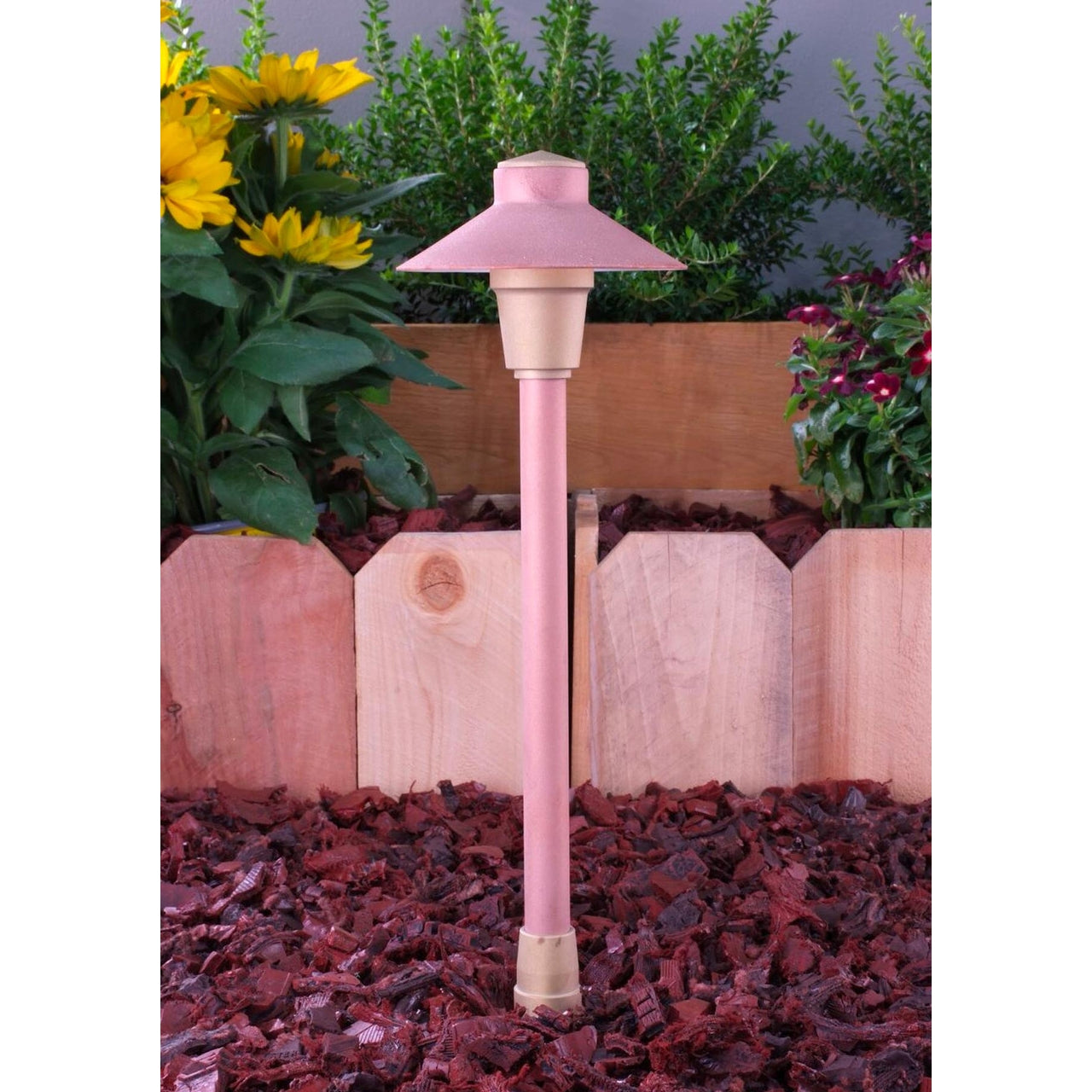 Yard Bright Elite Series Cast Brass Path Light With Copper Finish 5" Diameter Hood