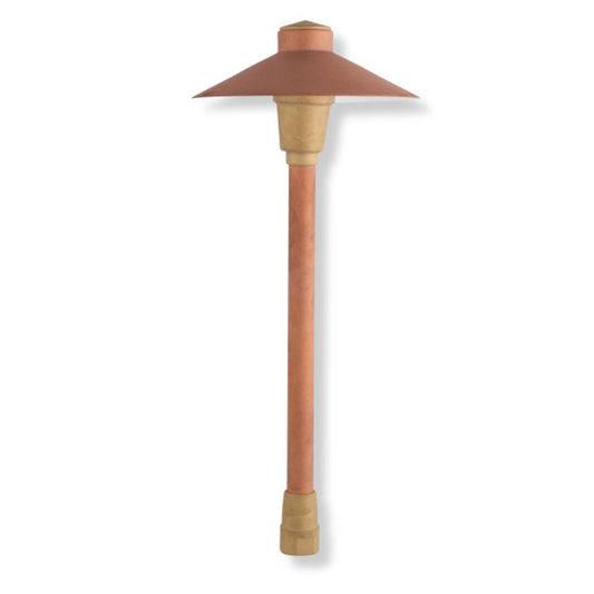 Yard Bright Elite Series Cast Brass Path Light With Copper Finish 7" Diameter Hood