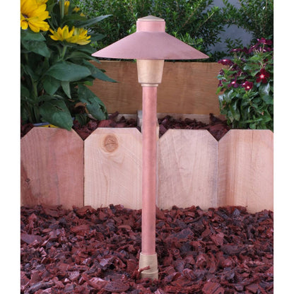 Yard Bright Elite Series Cast Brass Path Light With Copper Finish 7" Diameter Hood