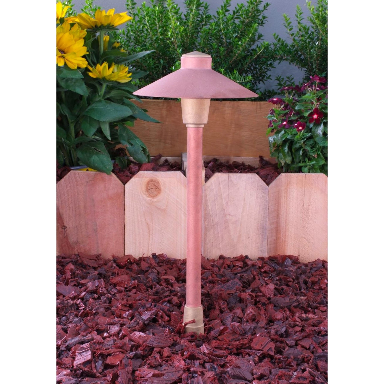 Yard Bright Elite Series Cast Brass Path Light With Copper Finish 7" Diameter Hood