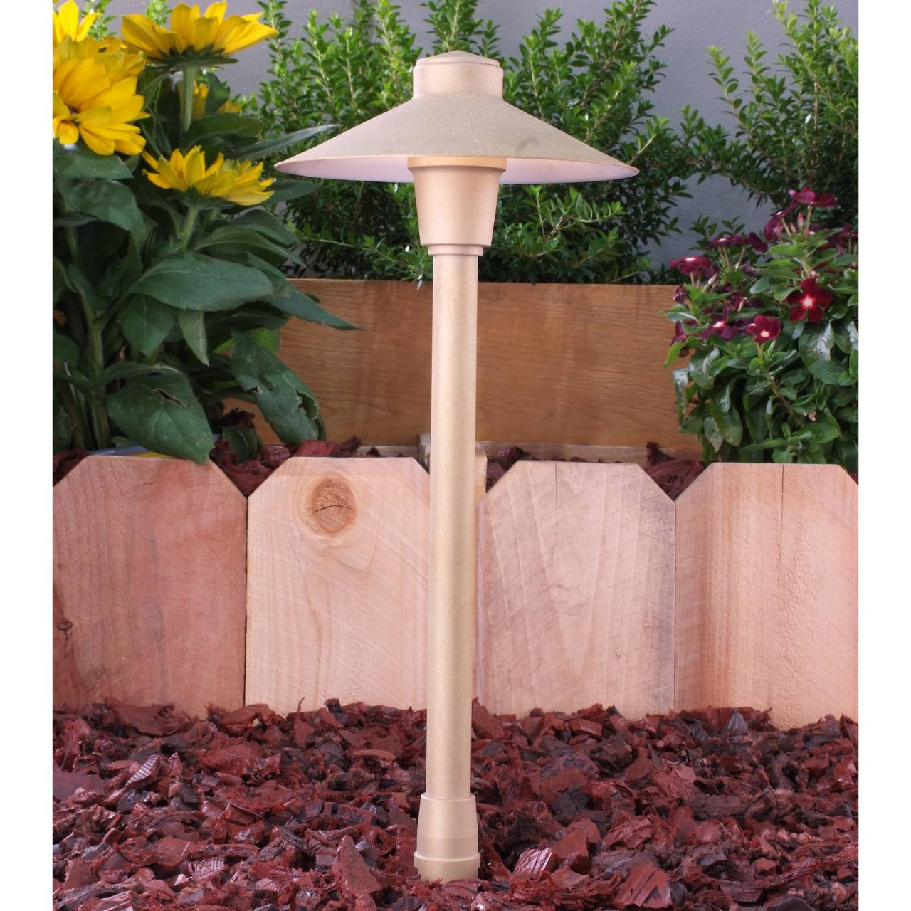 Yard Bright Elite Series Cast Brass Path Light 7" Diameter Hood