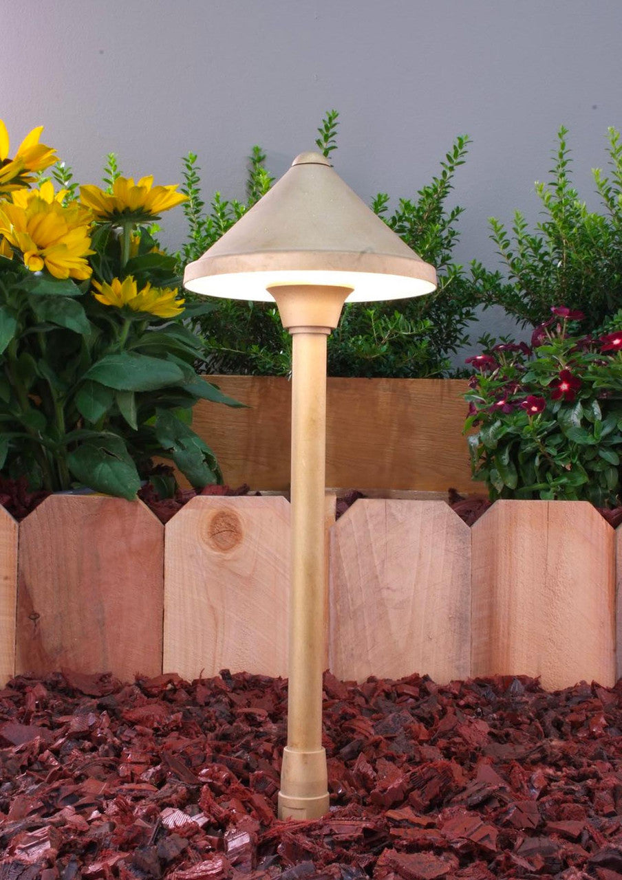Yard Bright Elite Brass Path Light 6" Diameter Hood