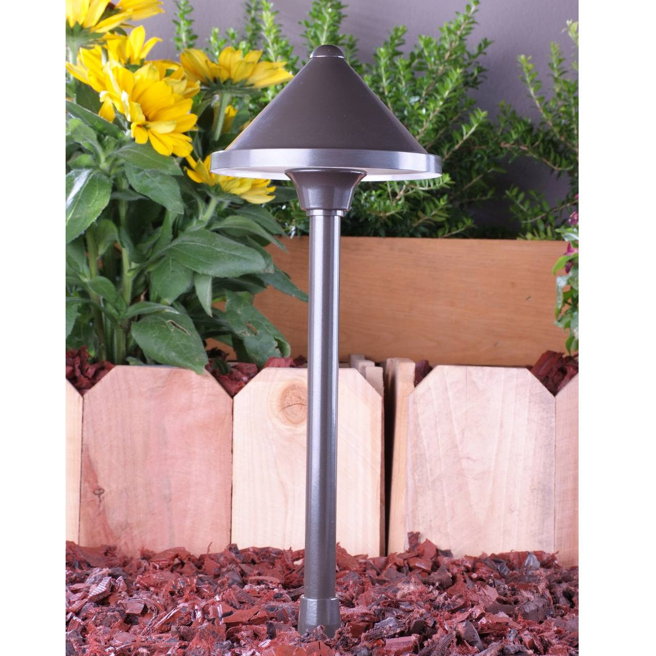 Yard Bright Elite Bronze Path Light with 6" Diameter Hood