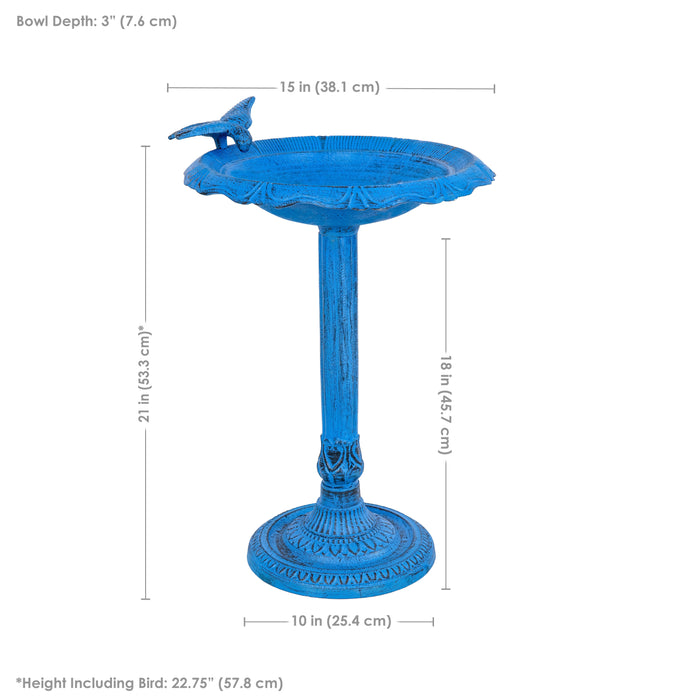 Sunnydaze Garden Visitor 22.75" H Metal Bird Bath