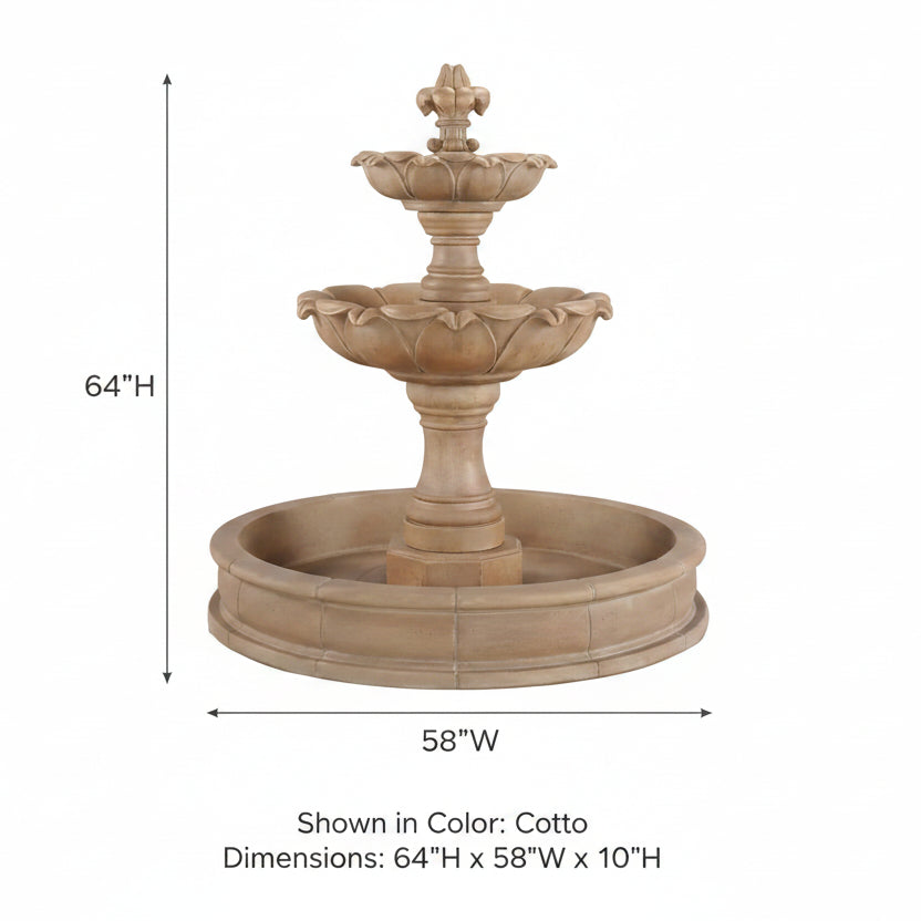 Giannini Garden Gardenia Two Tier Outdoor Pond Fountain 1216