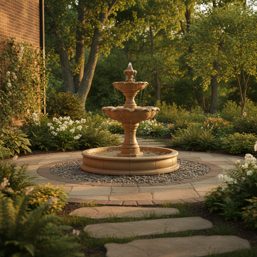 Giannini Garden Gardenia Two Tier Outdoor Pond Fountain 1216