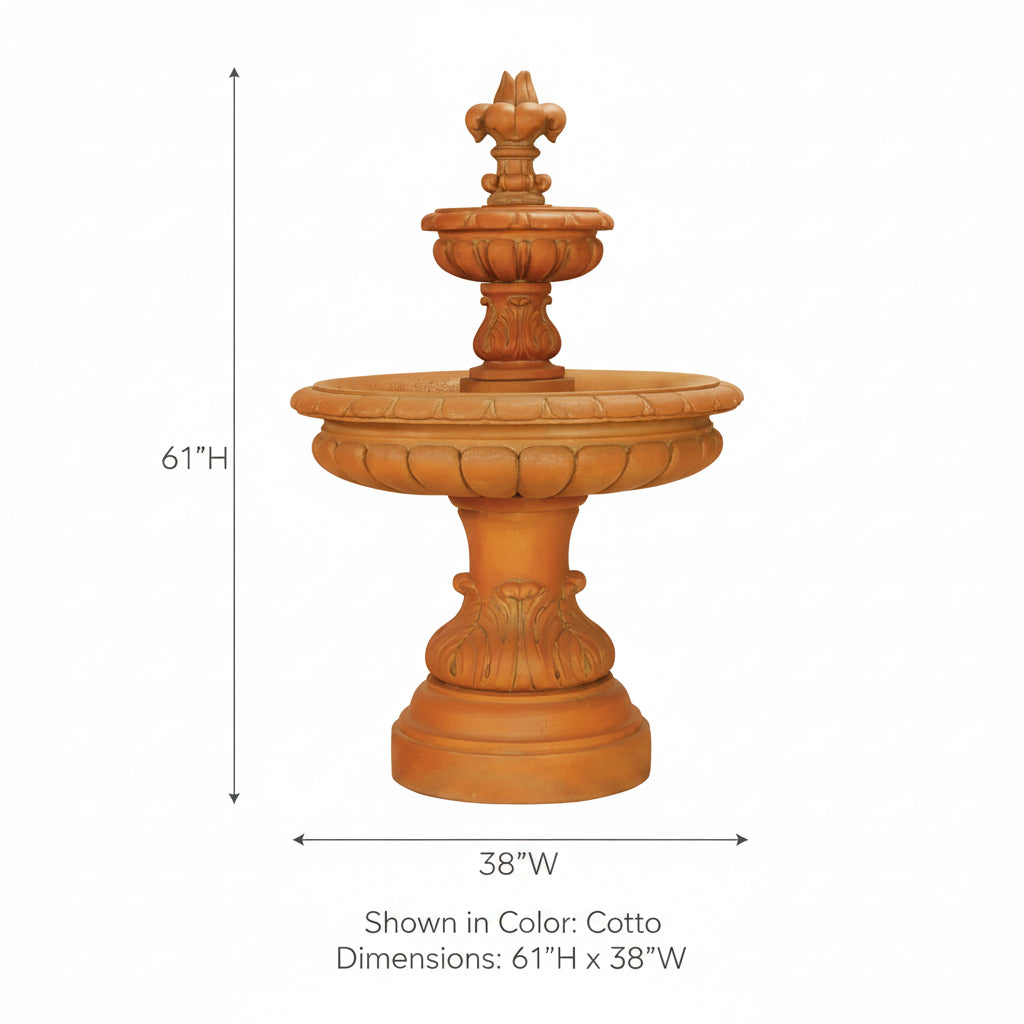 Giannini Garden Giglio Two Tier Outdoor Water Fountain 1276