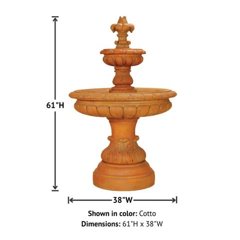 Giannini Garden Giglio Two Tier Outdoor Water Fountain 1276