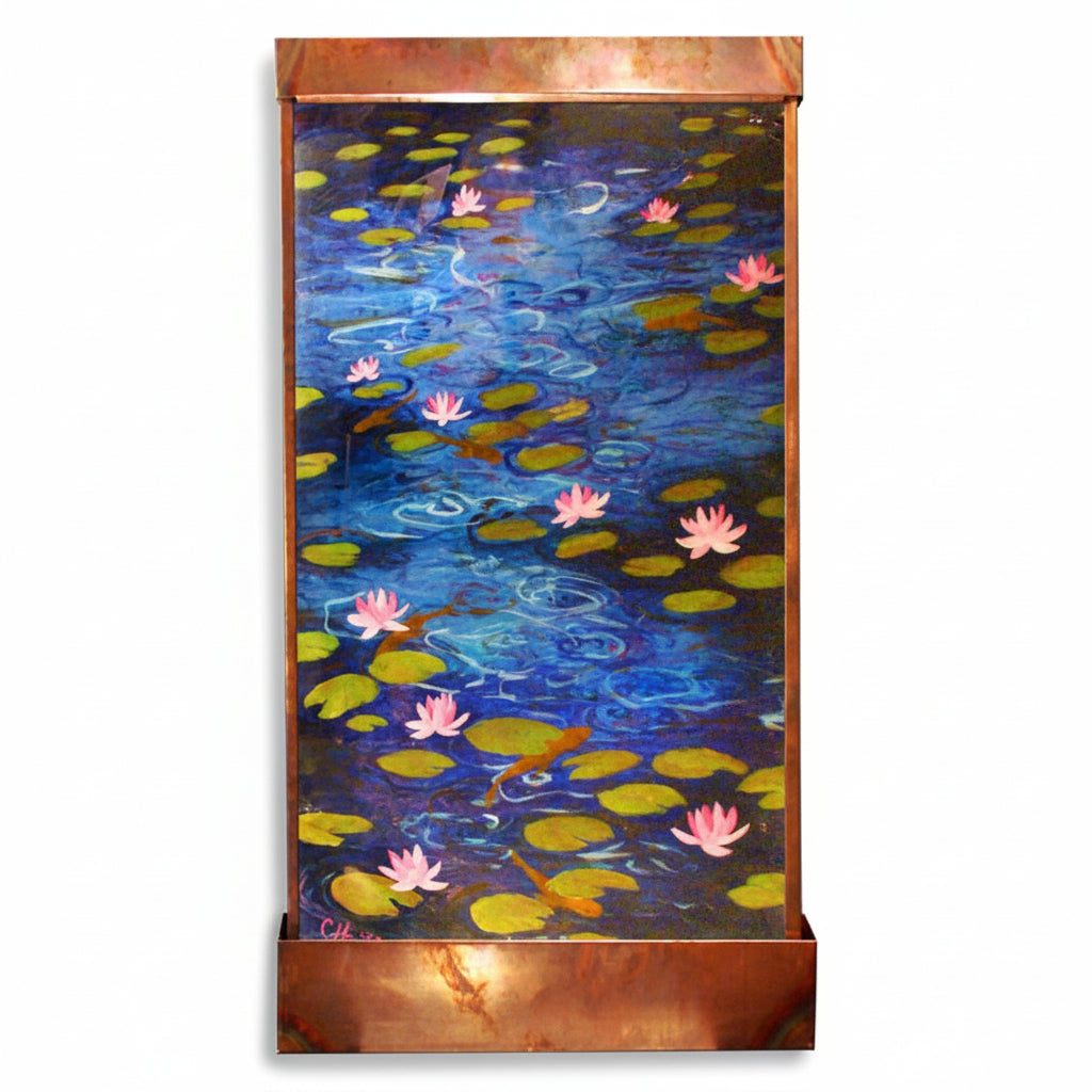 Cameron Harvey 8′ H x 4′ W Grand Scale Giverny and Koi Indoor Wall Fountain