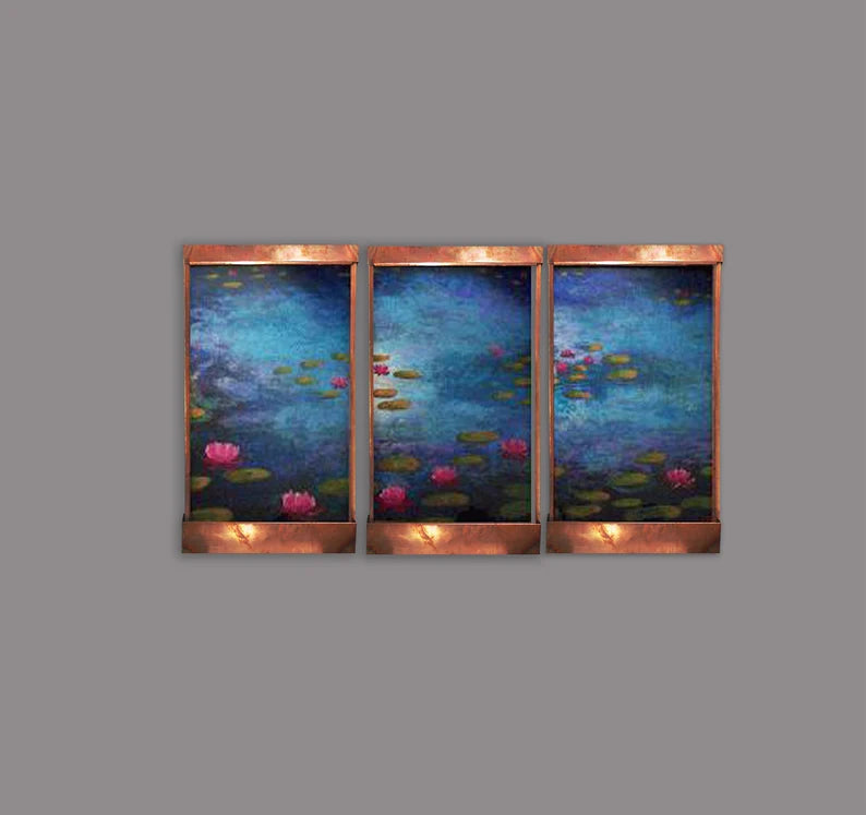 Cameron Harvey Seven Foot Wide Giverny Triptych Indoor Wall Fountain