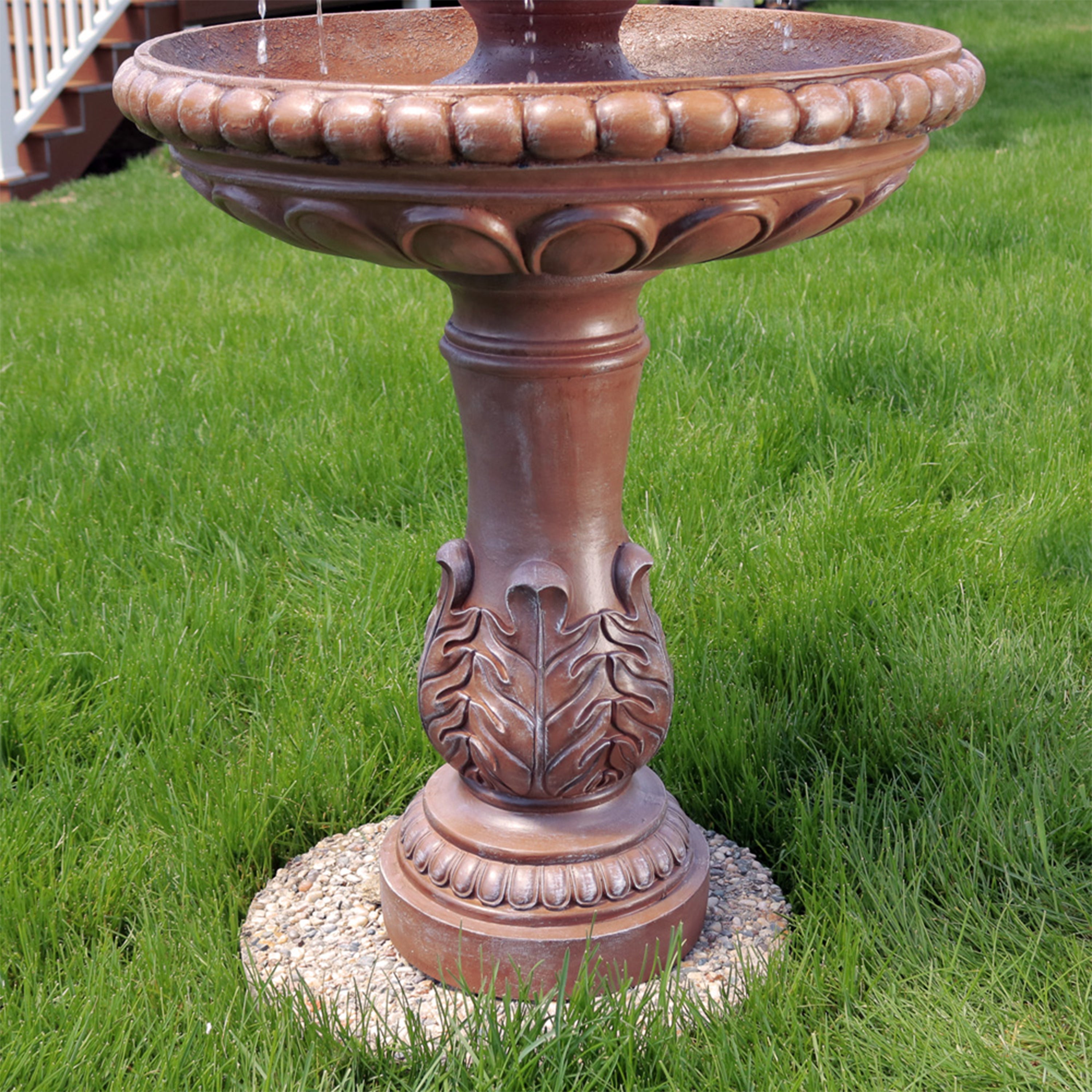 Sunnydaze 43" H 3-Tier Dove Pair Outdoor Water Fountain