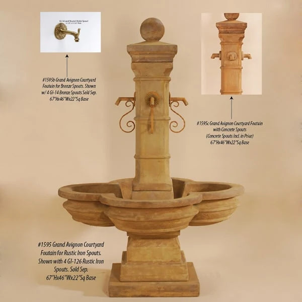 Giannini Garden Grand Avignon Outdoor Courtyard Fountain 1595C
