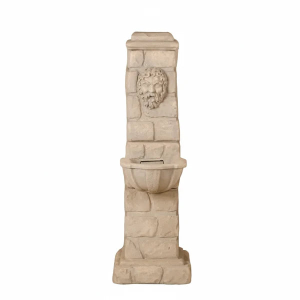 Giannini Garden Green Man Outdoor Column Fountain 1142