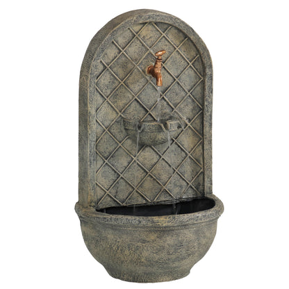 Sunnydaze 26" H Messina Solar Wall Fountain with Battery Backup
