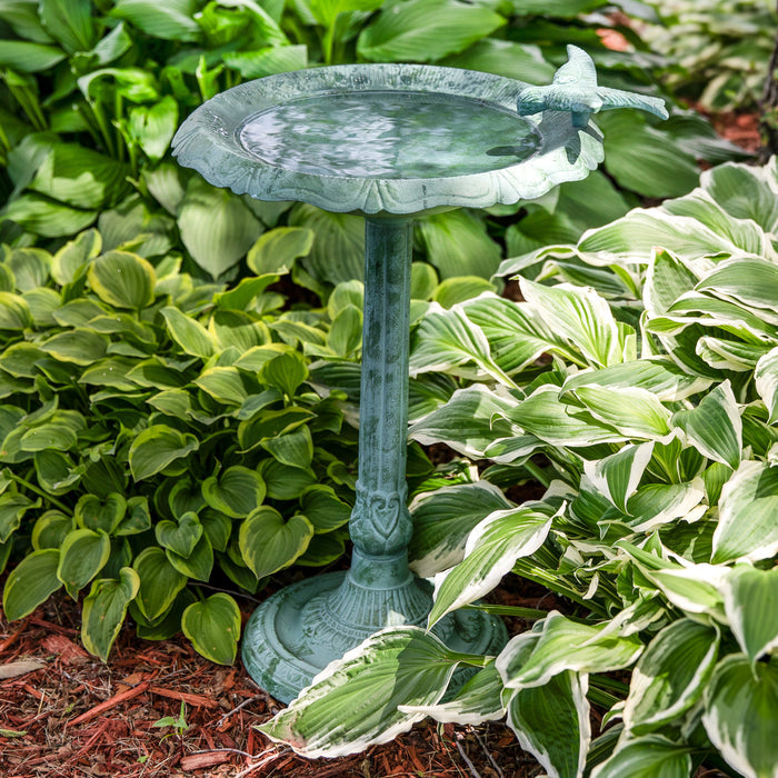 Sunnydaze Garden Visitor 22.75" H Metal Bird Bath