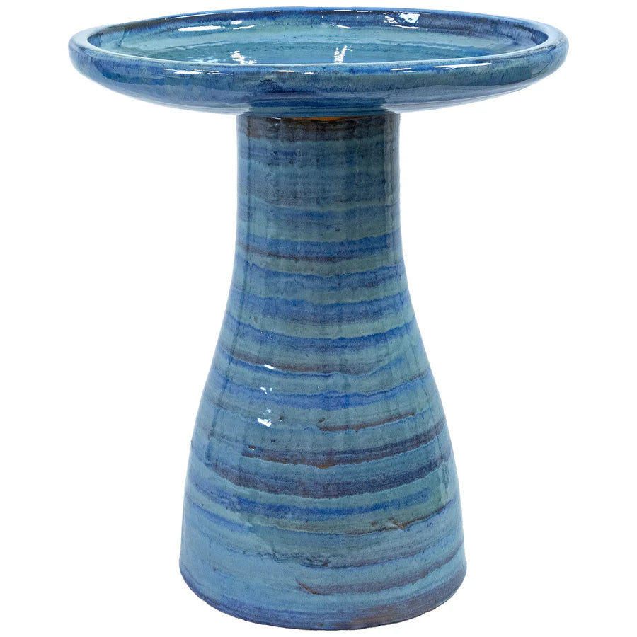 Sunnydaze 18" Glazed Ceramic Outdoor Bird Bath