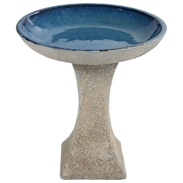 Sunnydaze Nantes 16" H Outdoor Ceramic Bird Bath