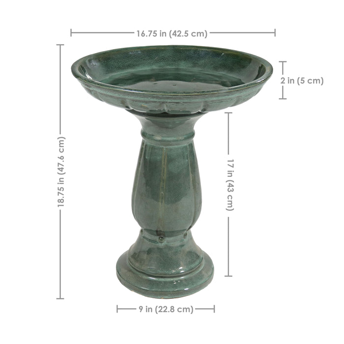 Sunnydaze Avignon 18.75" H Outdoor Ceramic Bird Bath