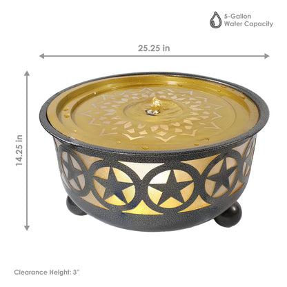 Sunnydaze 14.25" All Star Galvanized Iron Bowl Outdoor Water Fountain