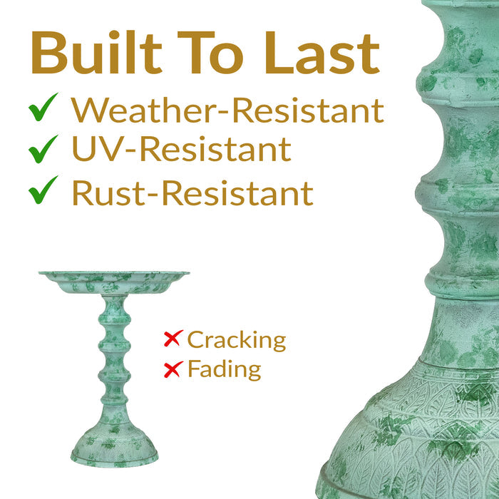 Sunnydaze Backyard Beauty 18" H Metal Bird Bath