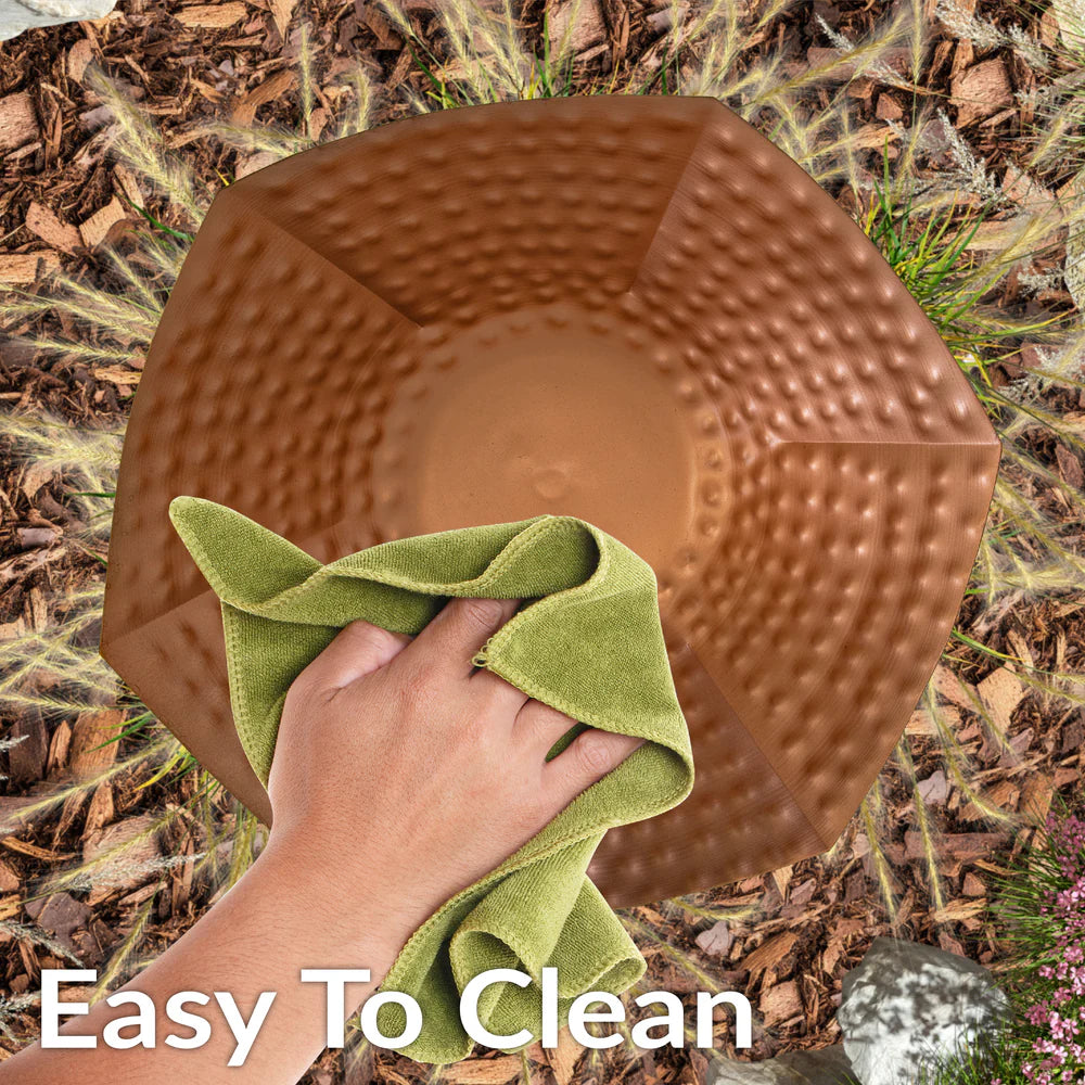 Sunnydaze 34.25" H Staked Copper Bird Bath with UV-Resistant Finish