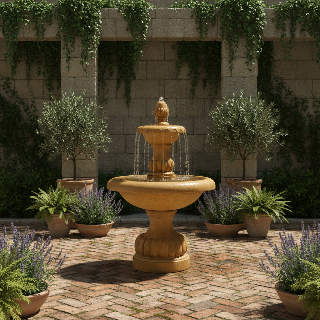 Giannini Garden Isola Two Tier Outdoor Water Fountain 1294