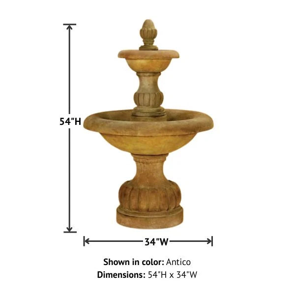 Giannini Garden Isola Two Tier Outdoor Water Fountain 1294