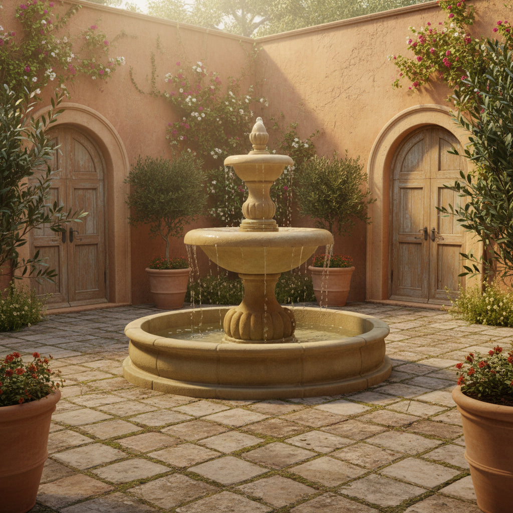 Giannini Garden Isola Two Tier Outdoor Pond Fountain 1293