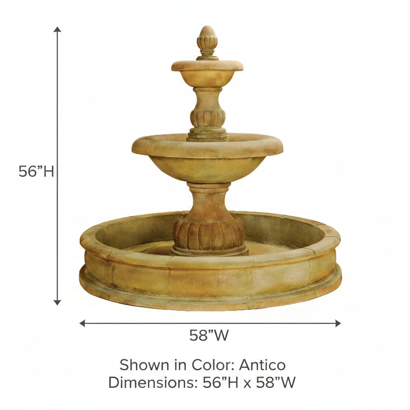 Giannini Garden Isola Two Tier Outdoor Pond Fountain 1293