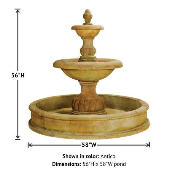 Giannini Garden Isola Two Tier Outdoor Pond Fountain 1293