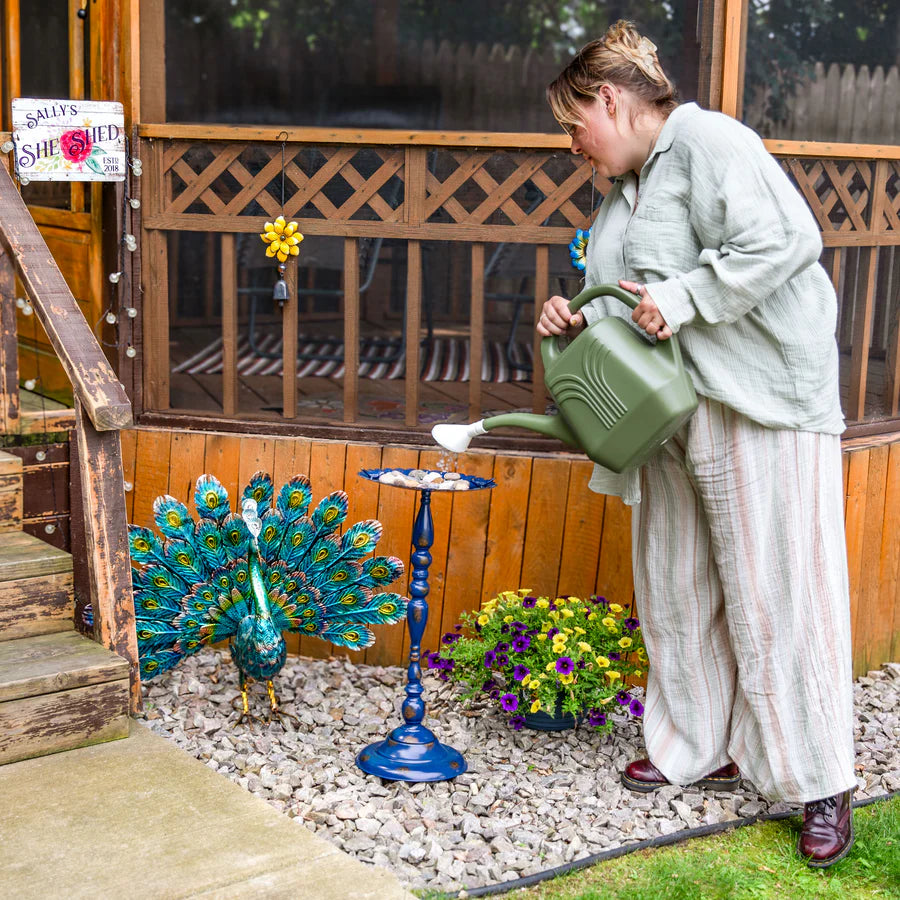 Sunnydaze 26" H Feathered Friends Iron Pedestal Bird Feeder HB-172