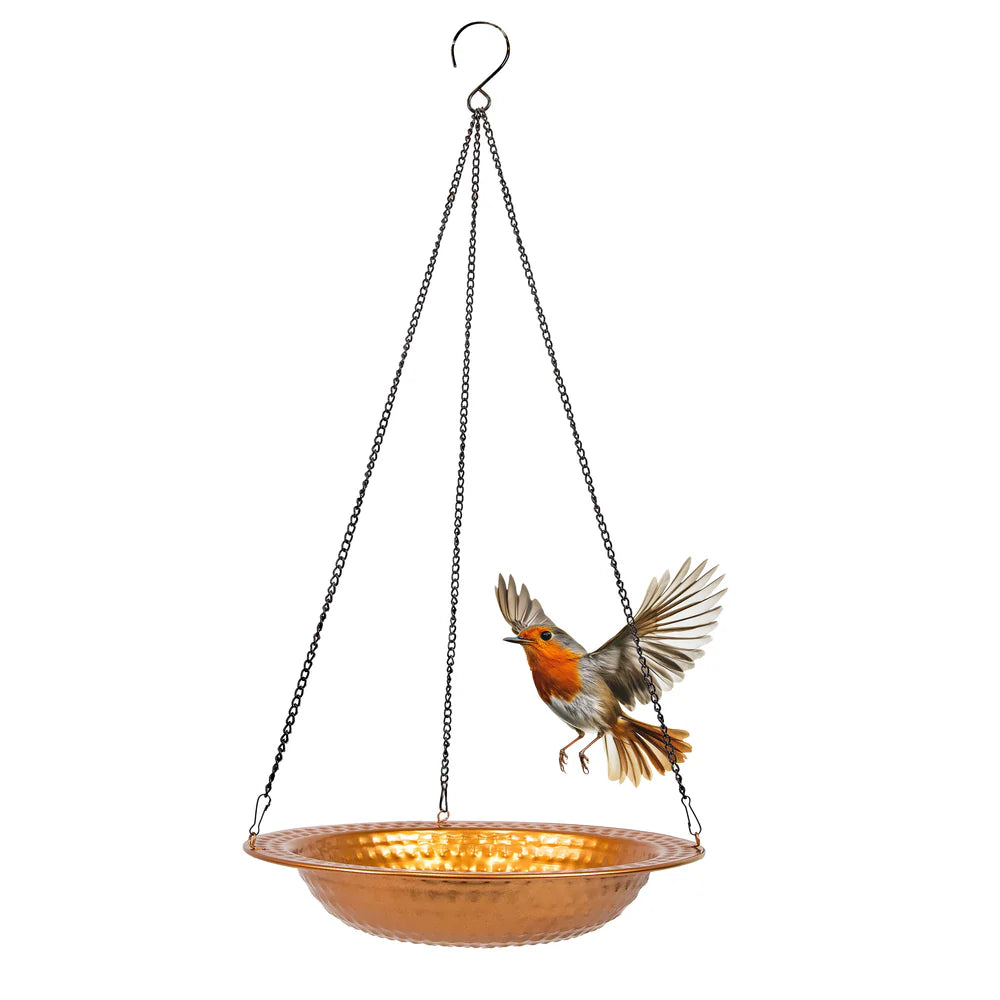 Sunnydaze 12" Diameter Copper Hanging Bird Bath