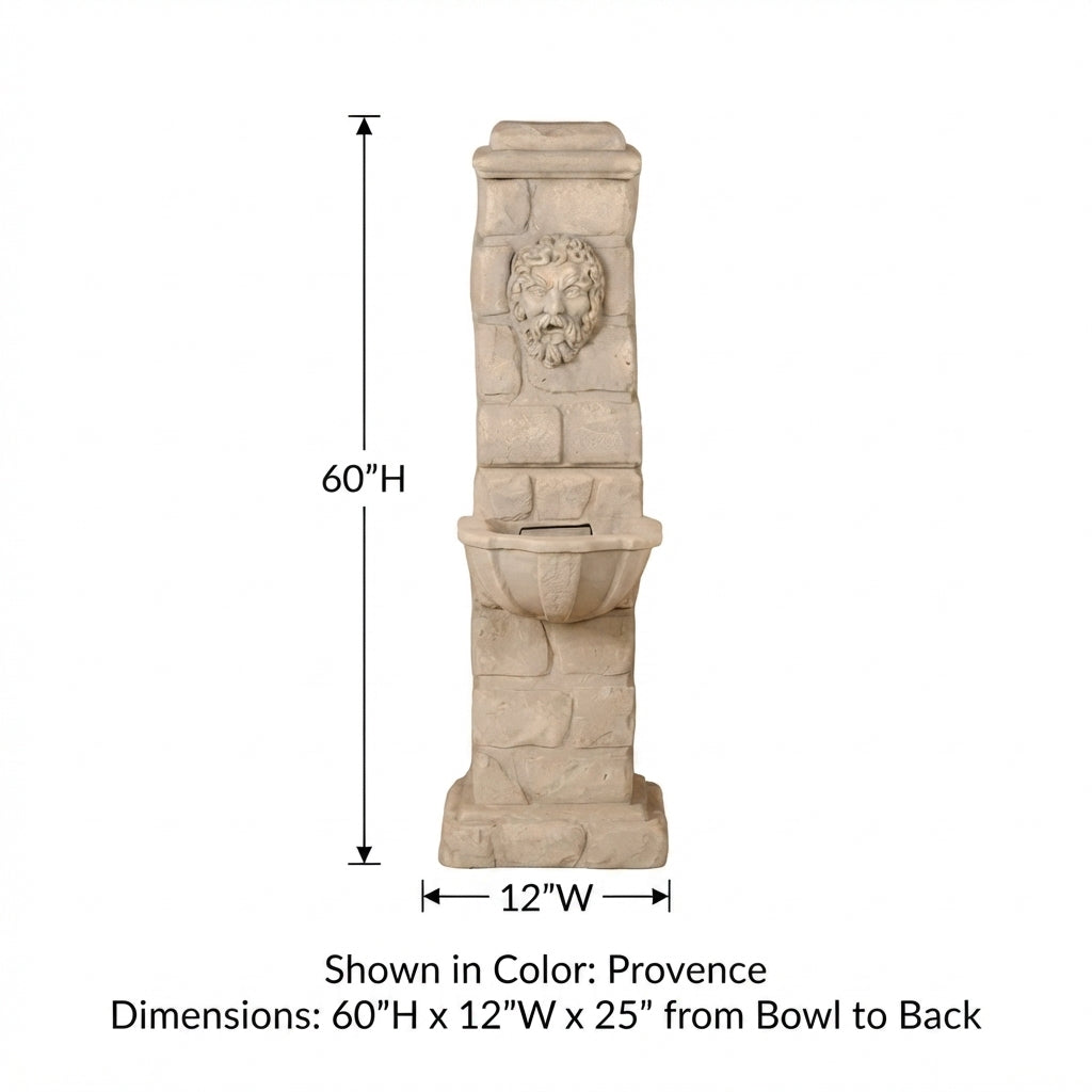 Giannini Garden Green Man Outdoor Column Fountain 1142