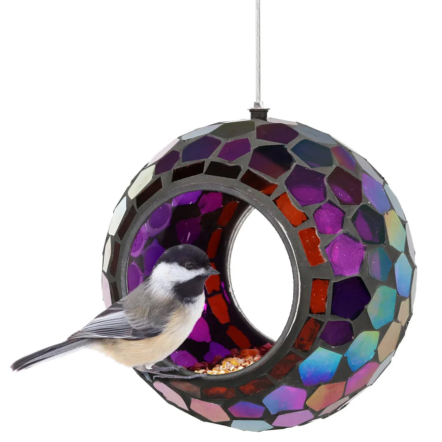 Sunnydaze 6" Mosaic Fly-Through Hanging Bird Feeder