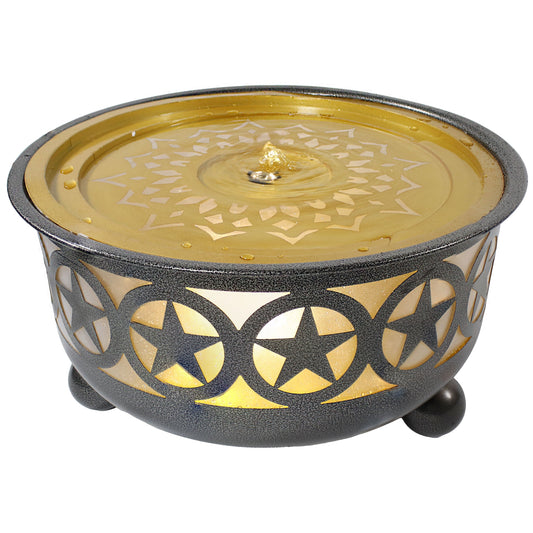 Sunnydaze 14.25" All Star Galvanized Iron Bowl Outdoor Water Fountain