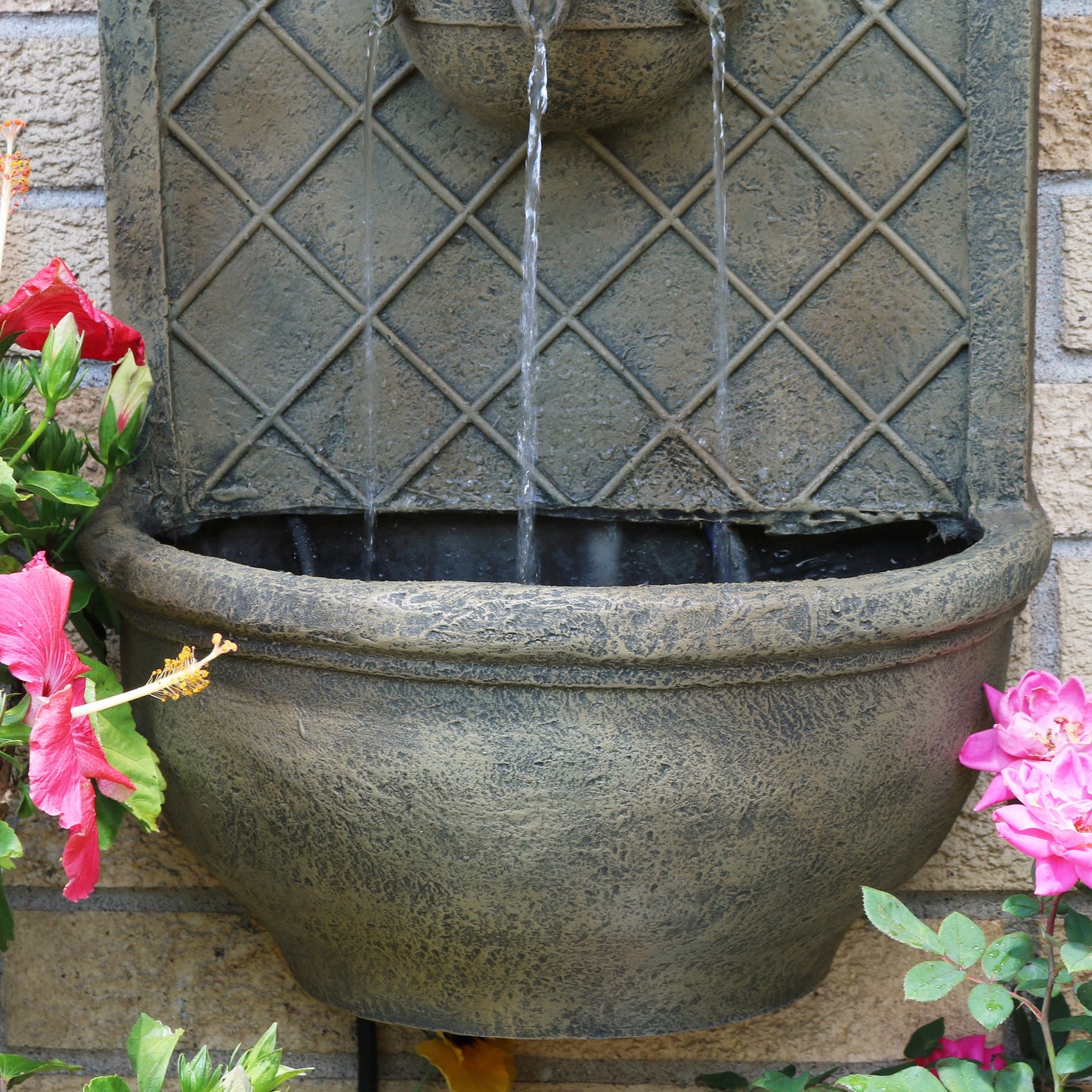 Sunnydaze 26" H Messina Solar Wall Fountain with Battery Backup