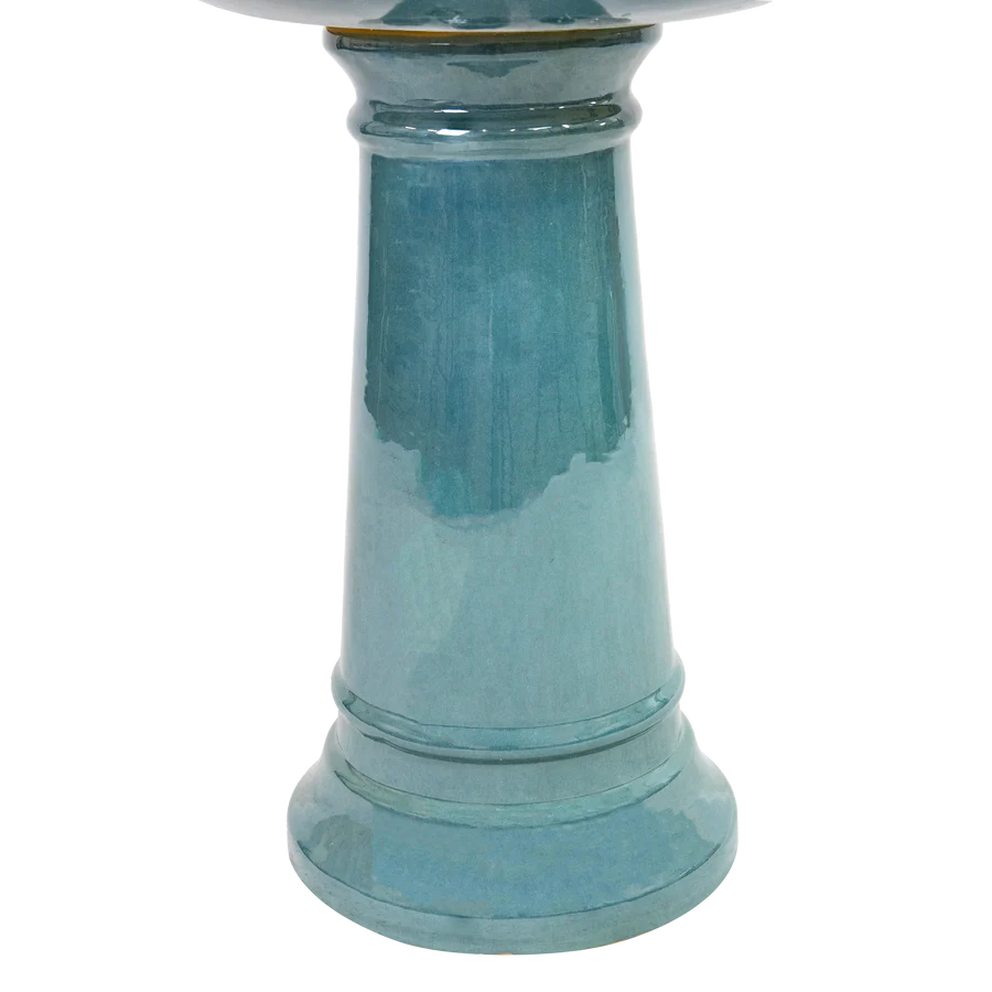 Sunnydaze 25" H Calais Glazed Ceramic Bird Bath VBD-3281