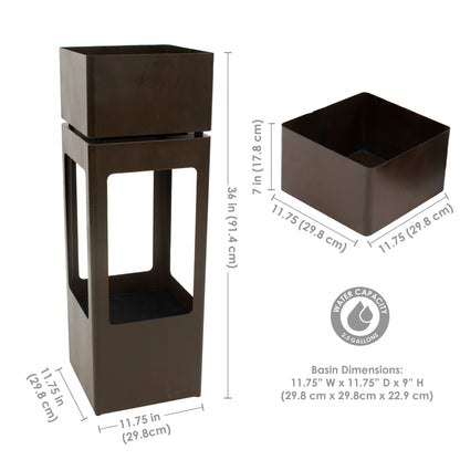 Sunnydaze 36" Serene Showers Outdoor Water Fountain with Lights