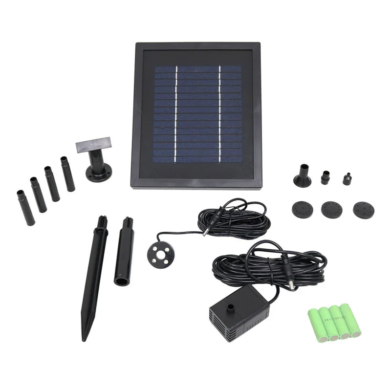 Sunnydaze 65 GPH 47" Lift Solar Pump and Solar Panel Kit With Battery Pack and LED Light AMP-P022C