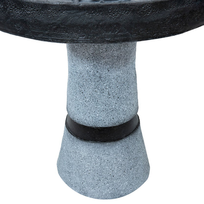 Sunnydaze 29.5" Contemporary 2-Tone Outdoor Water Fountain with Light