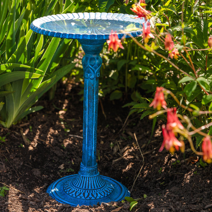 Sunnydaze Art Deco Sunburst 14" Metal Bird Bath
