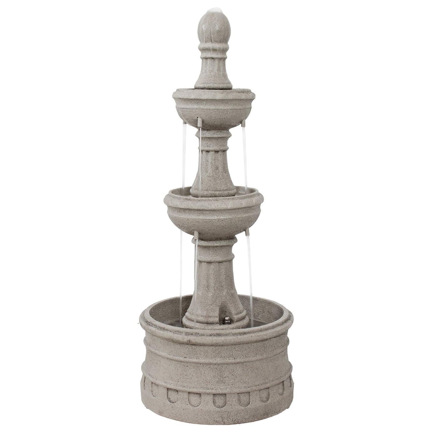 Sunnydaze 39" H Cyprus 3-Tier Polyresin Outdoor Water Fountain